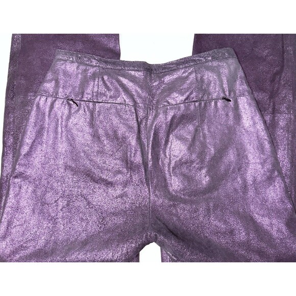 Venus Williams By Wilsons Leather 2 Pc Set Jacket Sz S & Pants Puple Size 4 Y2K - Picture 10 of 10